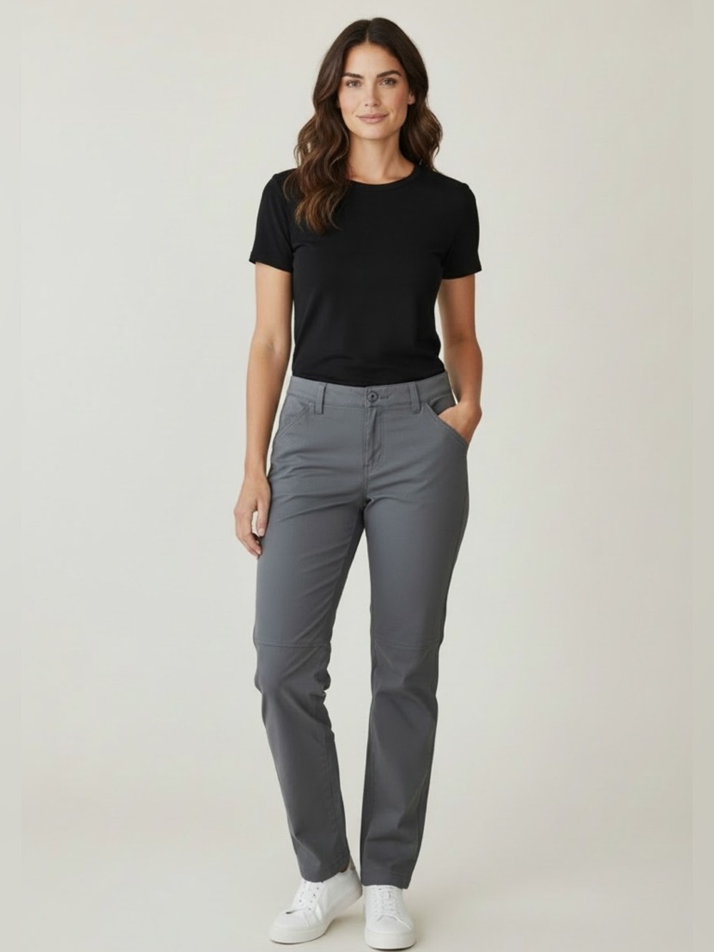 EDDIE BAUER ladies gray size 10 convertible pants NWT converts into shorts - Picture 1 of 9